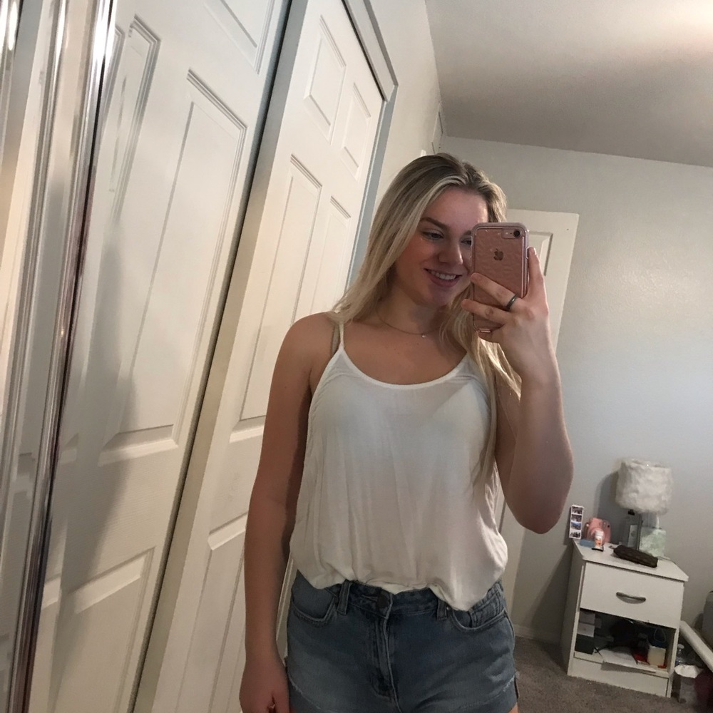 brandy melville white racerback tank